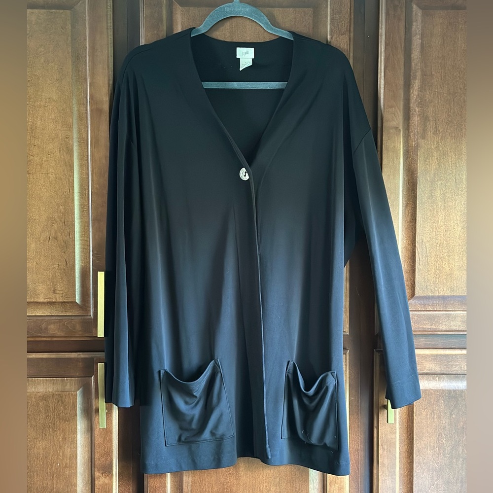J. Jill Elegant Black Top Cardigan